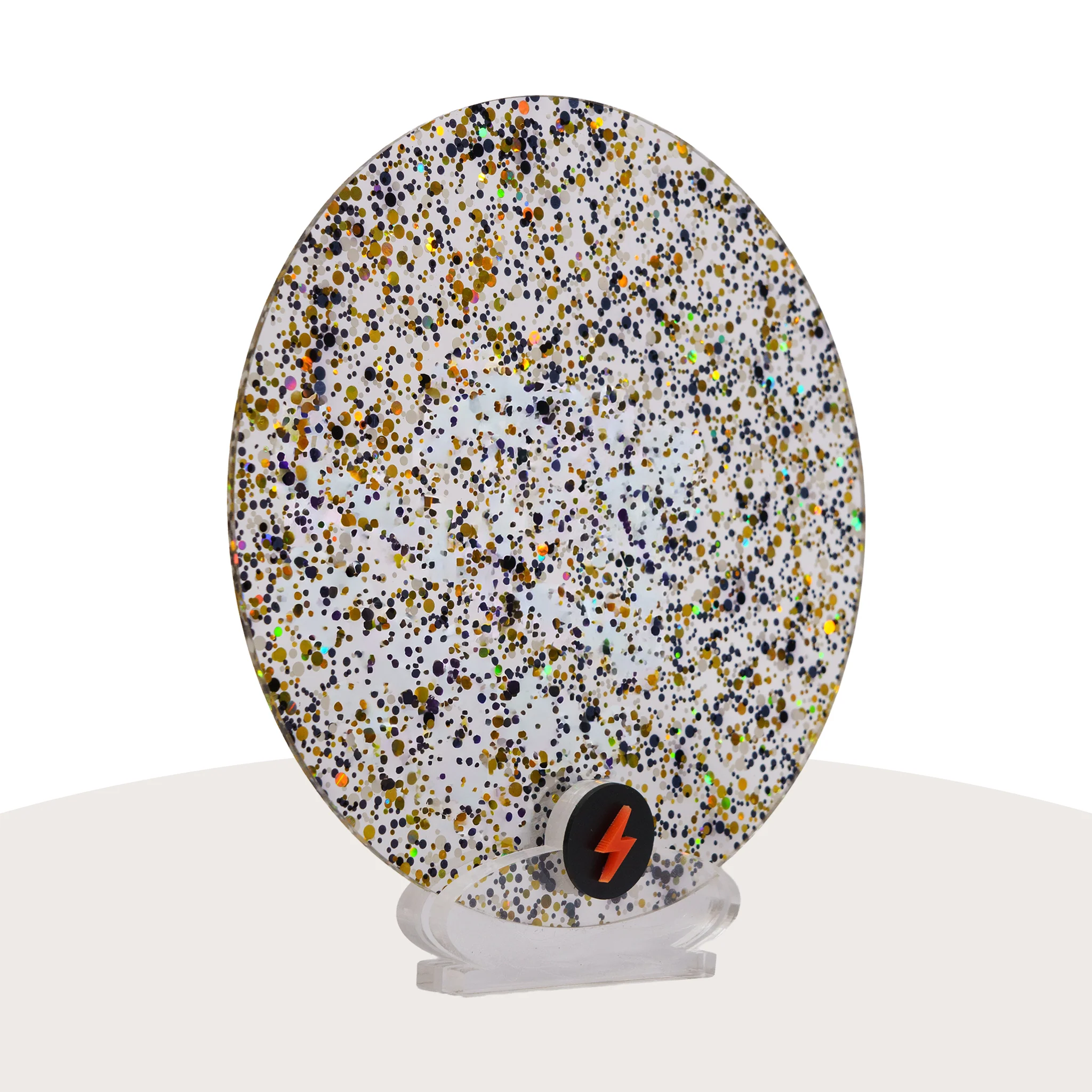 Black/White/Gold/ Bubble Glitter Acrylic - Image 2