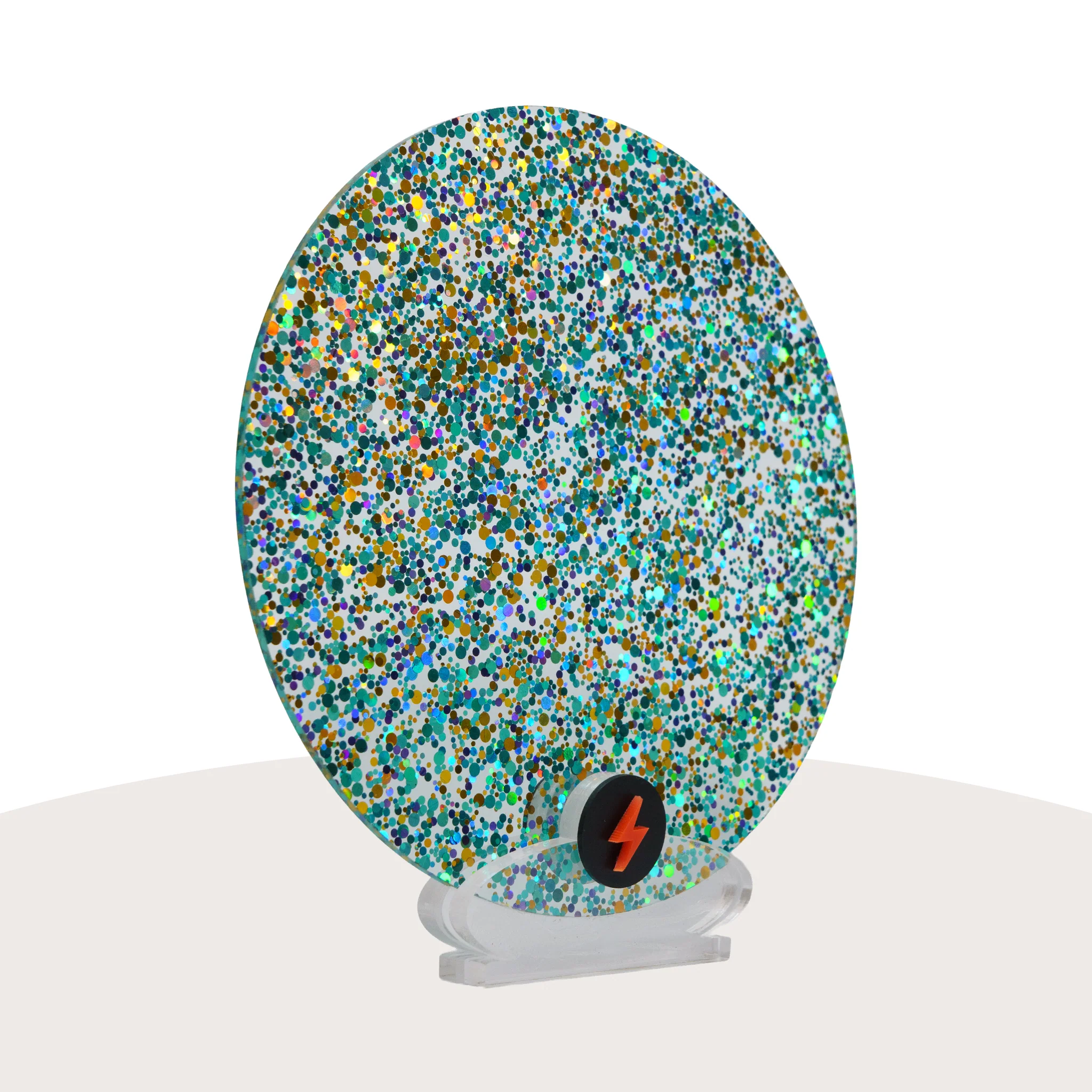 Blue/Aqua/Gold/ Bubble Glitter Acrylic - Image 2