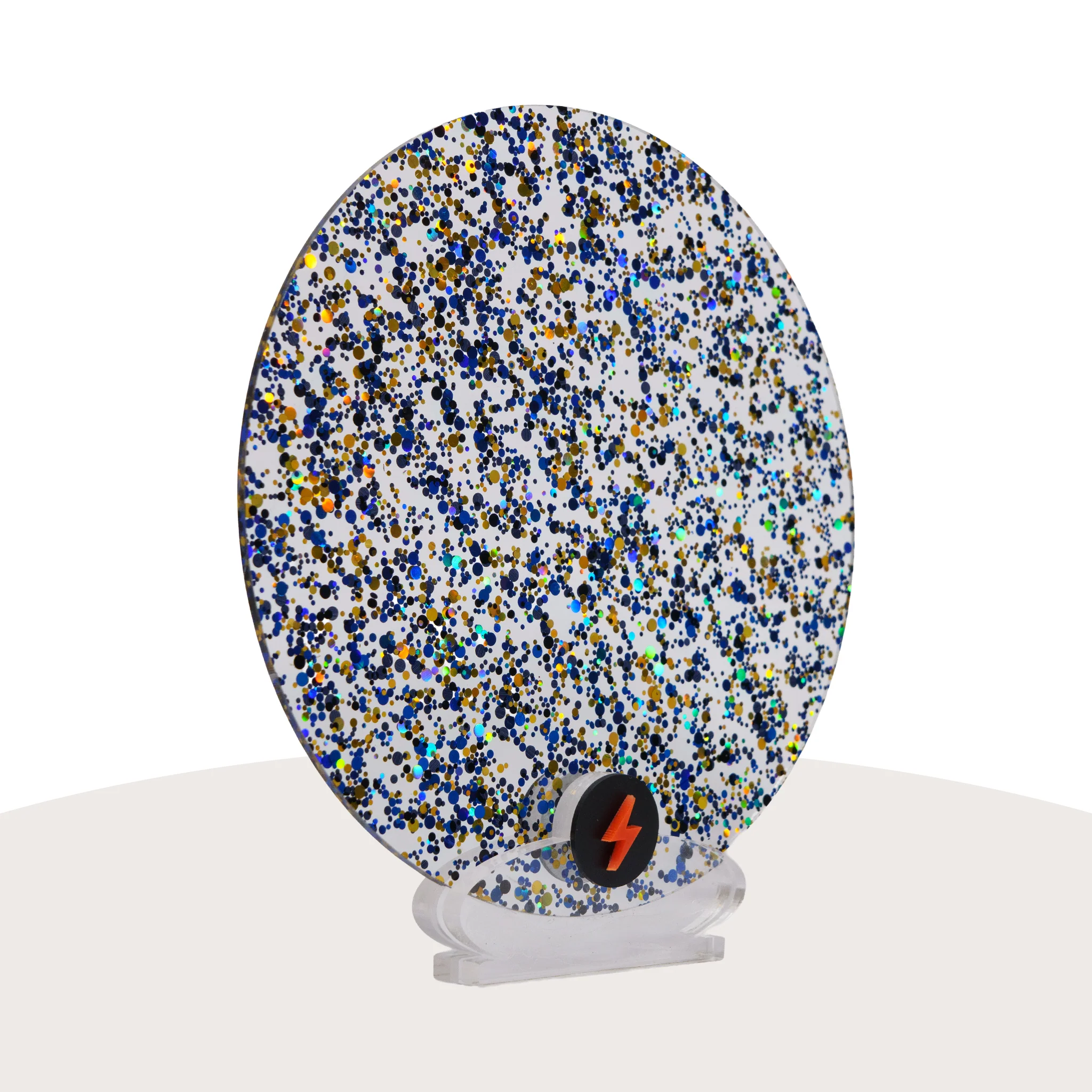 Blue/Black/Gold Bubble Glitter Acrylic - Image 2