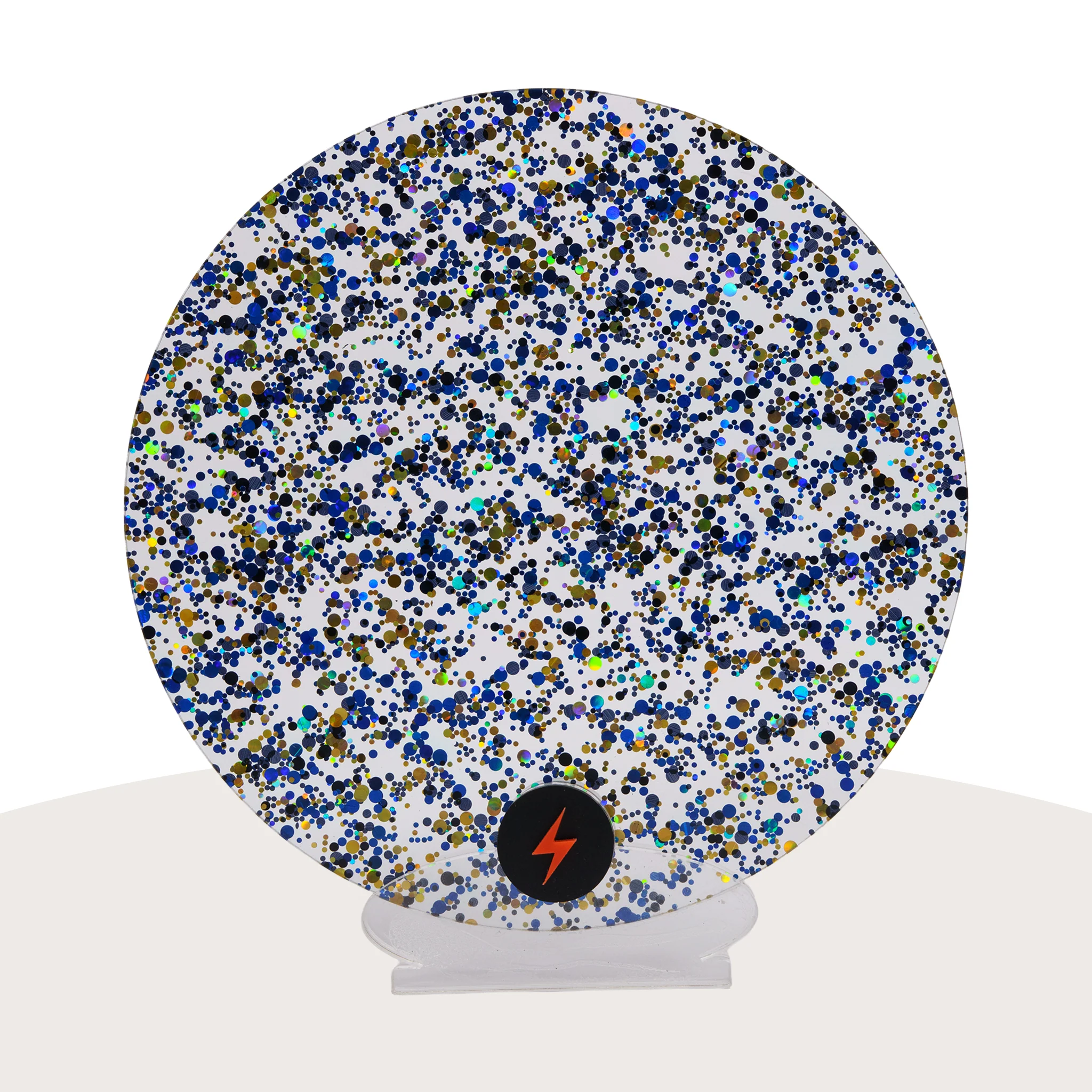 Blue/Black/Gold Bubble Glitter Acrylic - Image 3