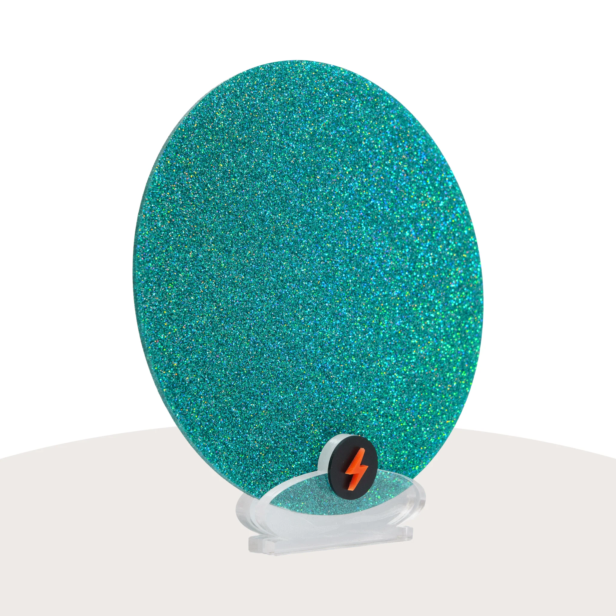 Holographic Aqua Standard Glitter Acrylic - Image 2