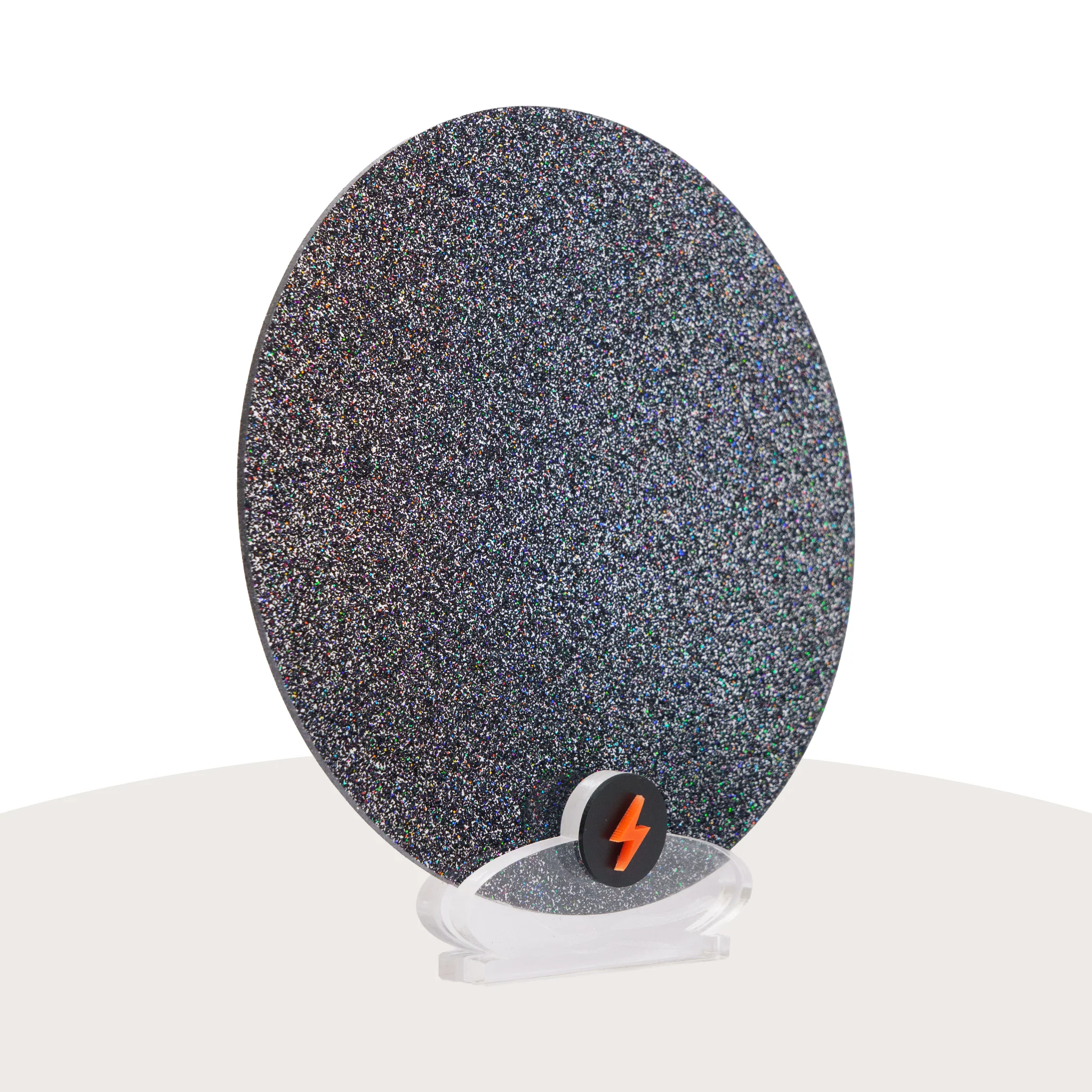 Holographic Black Standard Glitter Acrylic - Image 2