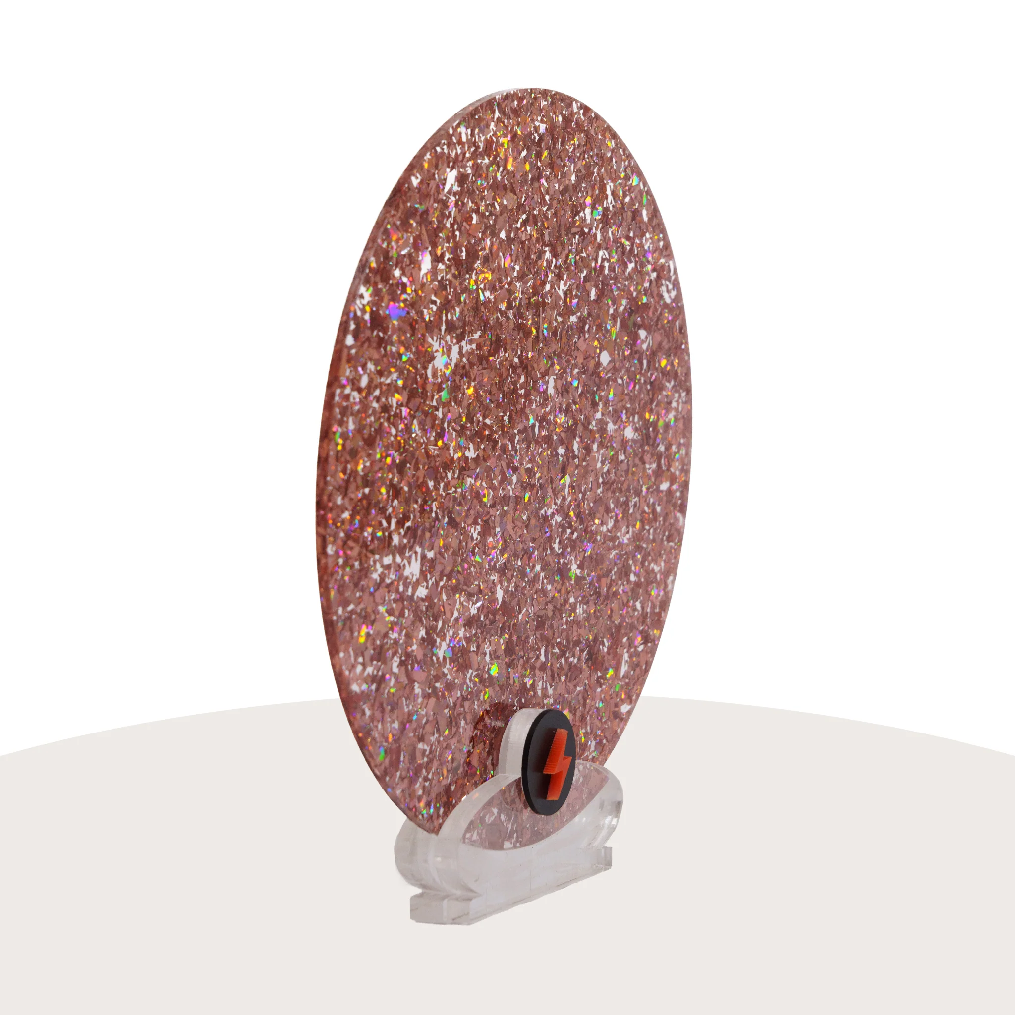 Holographic Rose Gold Chunky Glitter Acrylic - Image 2