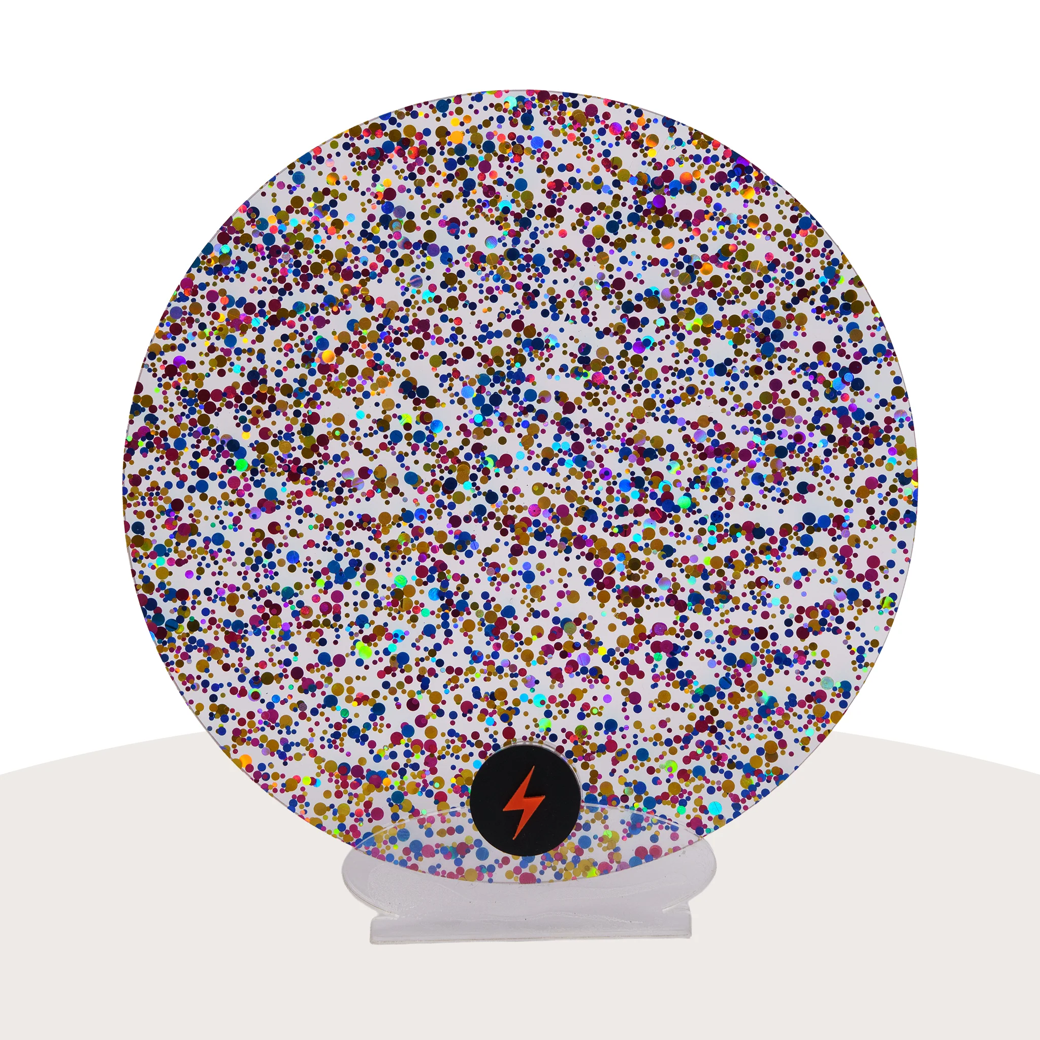 Pink/Gold/Blue Bubble Glitter Acrylic - Image 3