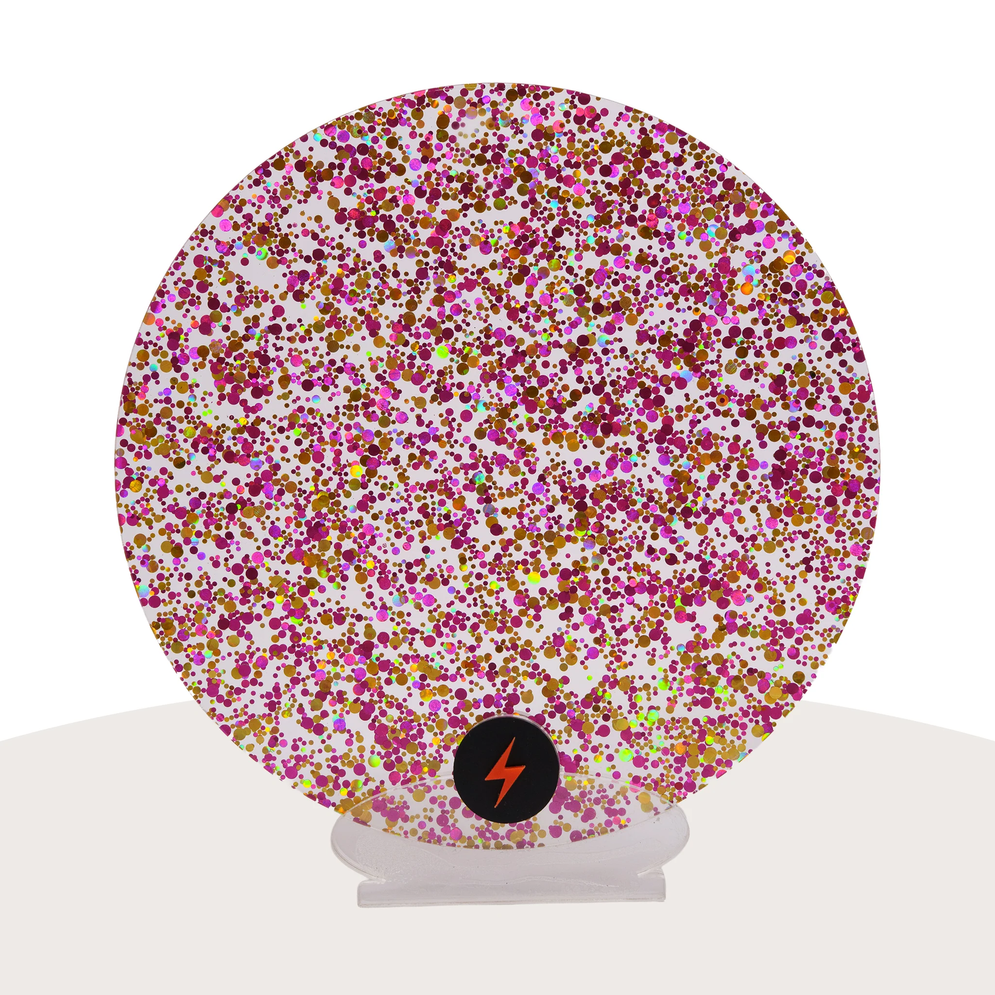 Pink/Gold Bubble Glitter Acrylic - Image 3