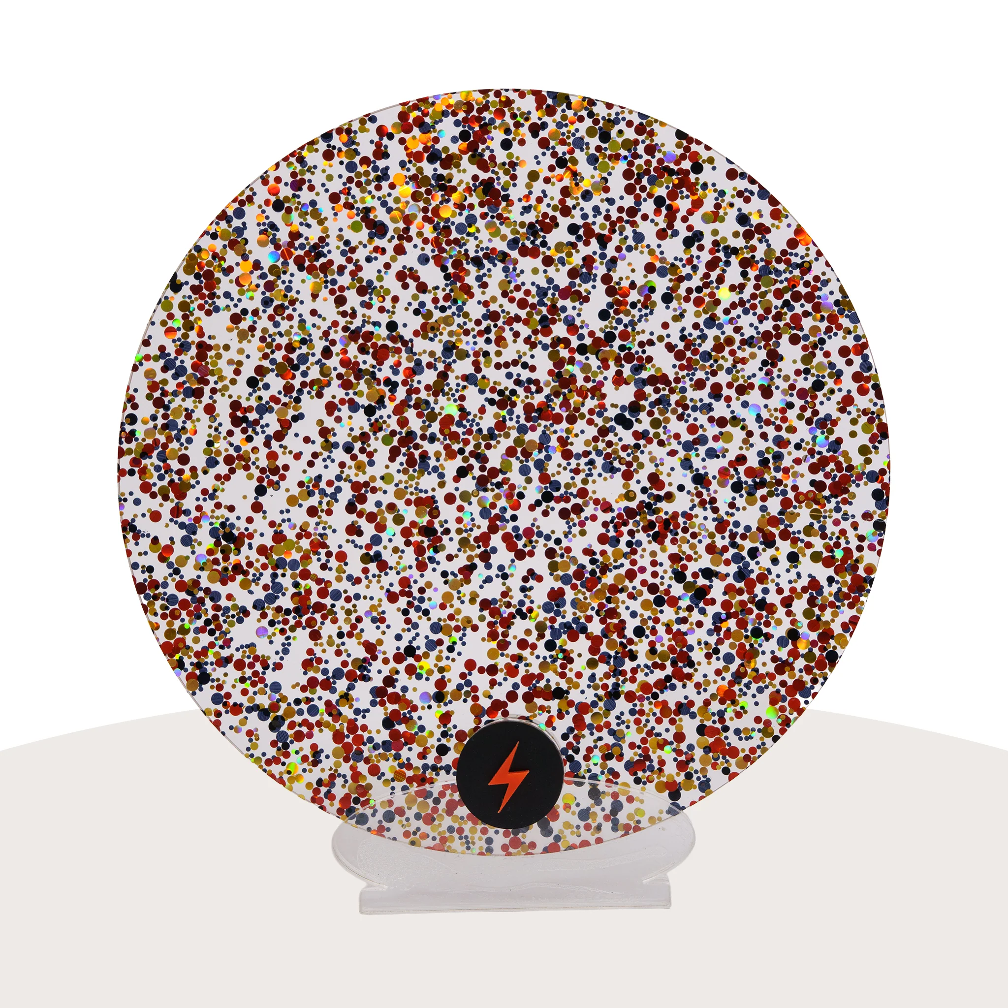 Red/Black/Gold Bubble Glitter Acrylic - Image 3